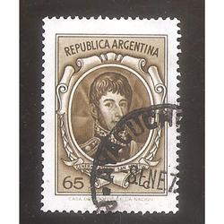 ARGENTINA 1971 (MT887) PROCERES SAN MARTIN $0,65 FLUO USADA