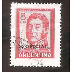 ARGENTINA 1965 (MT705-394A) SAN MARTIN $8 SERV.OFICIAL TIPO