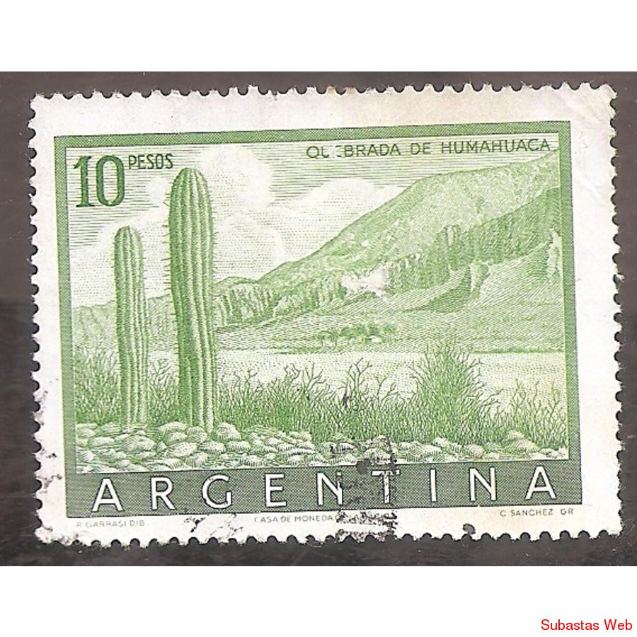 ARGENTINA 1954(MT550b) QUEBRADA DE HUMAHUACA VERDE-AMARILLO