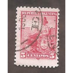 ARGENTINA 1899(MT115) LIBERTAD CON ESCUDO 11,5x11,5  USADA
