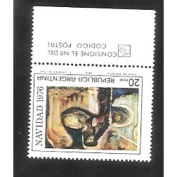 ARGENTINA 1976(1074) NAVIDAD CON BORDE DE HOJA