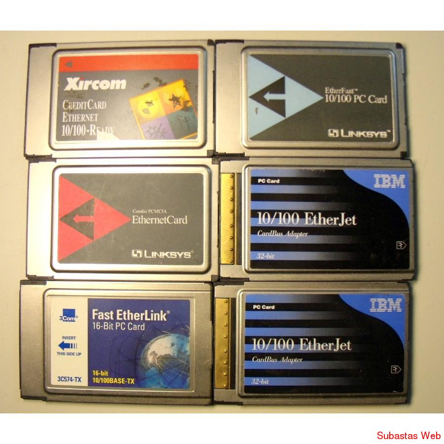 Placas Ethernet 10/100 PCMCIA 16/32bits linksys,ibm,xircom S