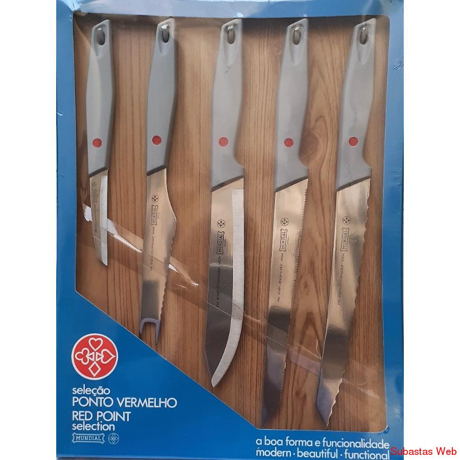 Juego 5 Cuchillas De Cocina Mundial Red Point Ponto Vermelho