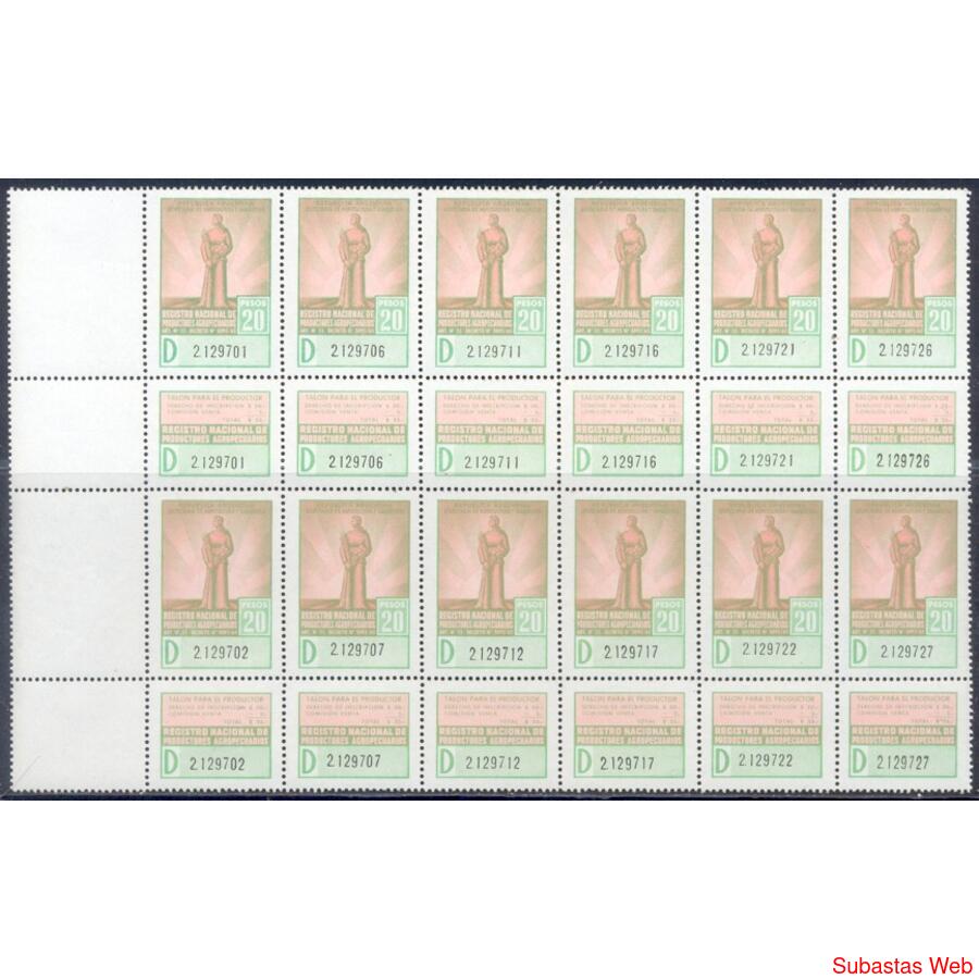 ARGENTINA FISCAL. BLOCK MINT CON COMPLEMENTOS. RARISIMO