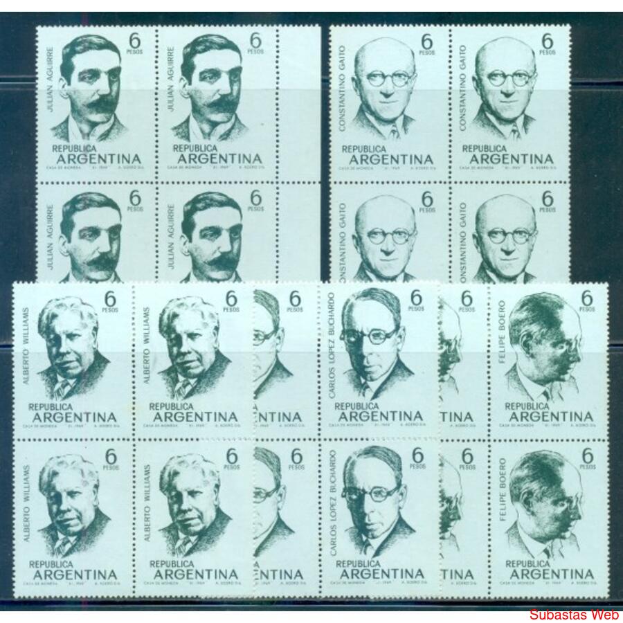 ARGENTINA GJ1499/1503 MÚSICOS SERIE MINT 5 CUADROS. U$ 10.00