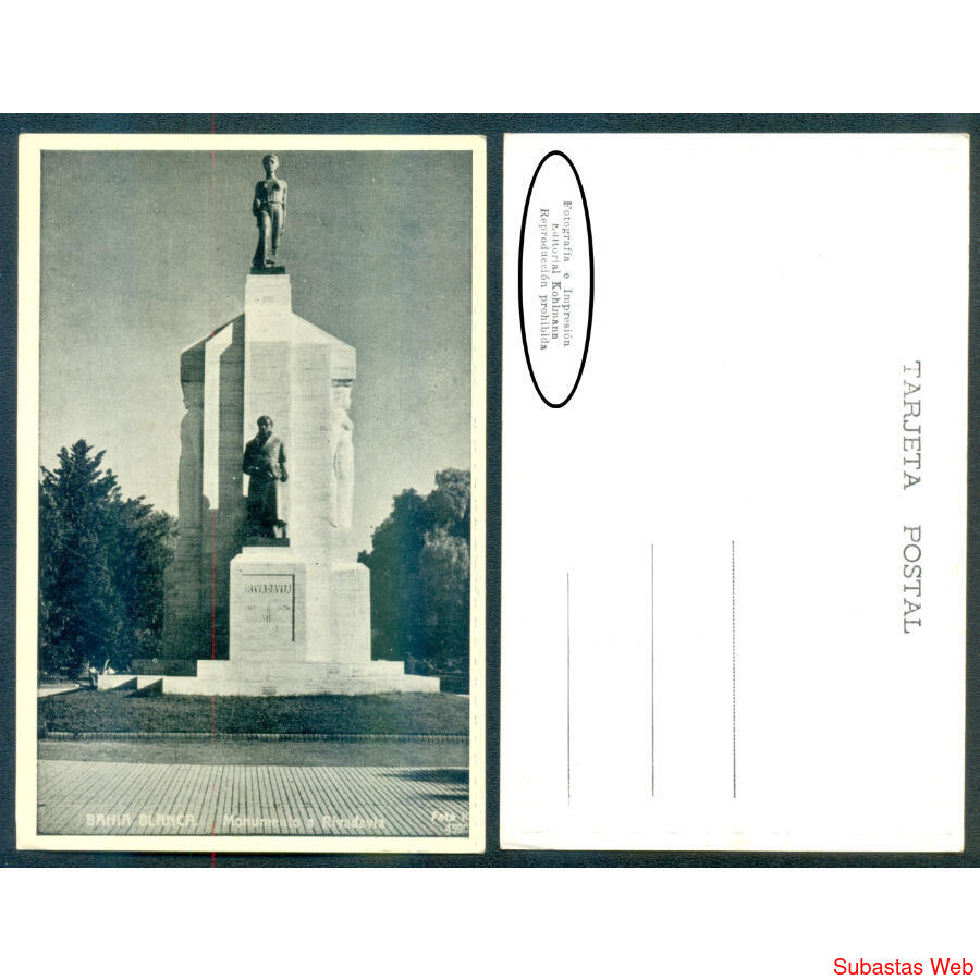 Bahía Blanca. Antigua Postal Plaza Rivadavia Editor KOHLMANN