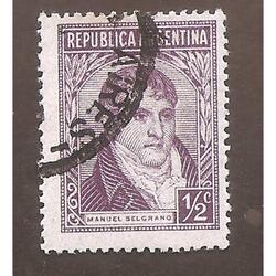 ARGENTINA 1946(MT471) PROCERES: BELGRANO SIN FILIGRANA, USAD