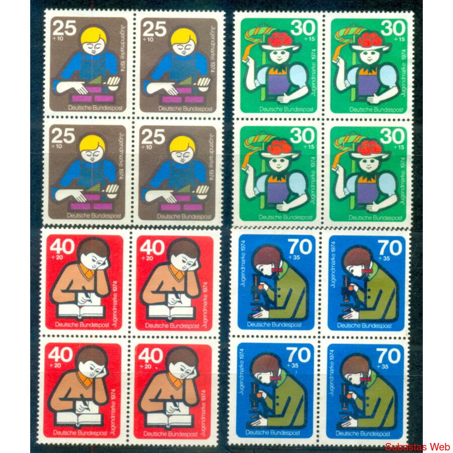 ALEMANIA BDR. Sc B508/B509 JUVENTUD SERIE CUADROS  U$ 24.00