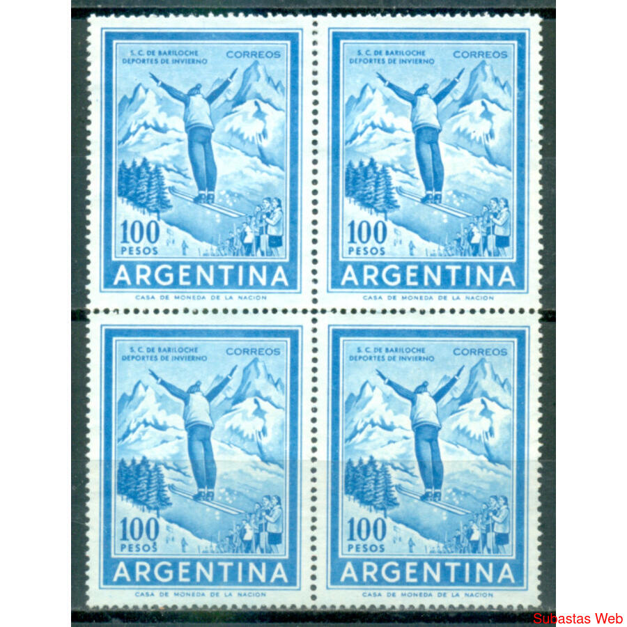ARGENTINA GJ1148. ESQUIADOR $100 TIZADO IMPORTADO. U$40.00