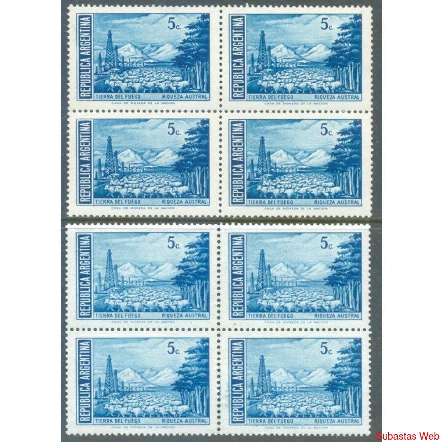 ARGENTINA GJ1523 + 1523A CUADROS MINT FLUOR + FOSFORECENTE!!
