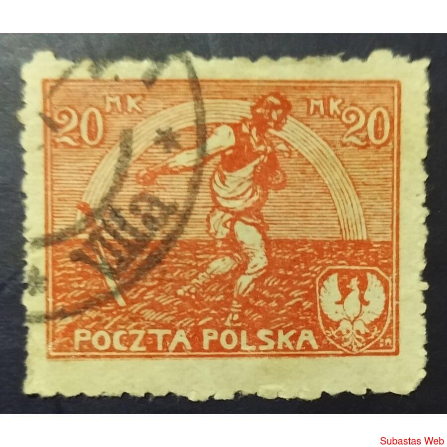 POLONIA AÑO 1921, SCOTT 155A, USADA