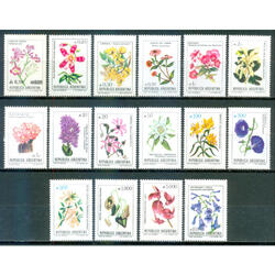 ARGENTINA GJ2215 / 2230 FLORES SERIE AUSTRALES MINT. U$18.50
