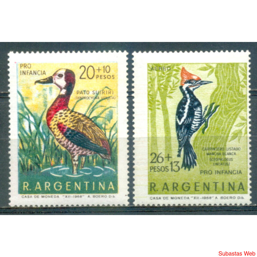 ARGENTINA. GJ1482/1483 AVES ARGENTINAS. SERIE COMPLETA MINT