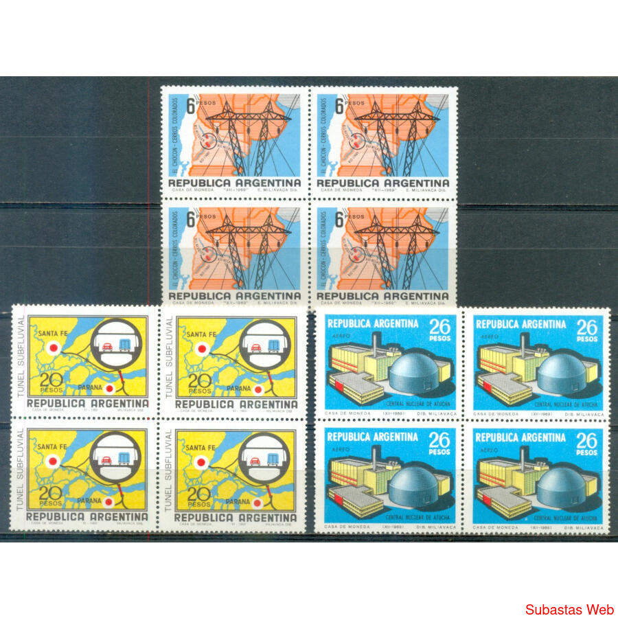 ARGENTINA GJ1505/1507 GRANDES OBRAS SERIE EN CUADROS MINT