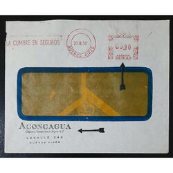 ARGENTINA 1956 SOBRE ACONCAGUA SEGUROS **PERMISO 741**